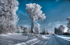 Winter village in Yaroslavl