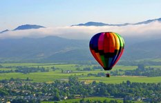 Hot air balloon over Napa Valley