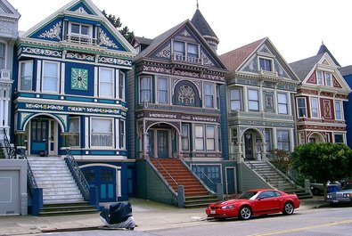 Painted ladies Victorian houses