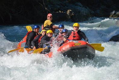 Rafting the Scuol Gorge